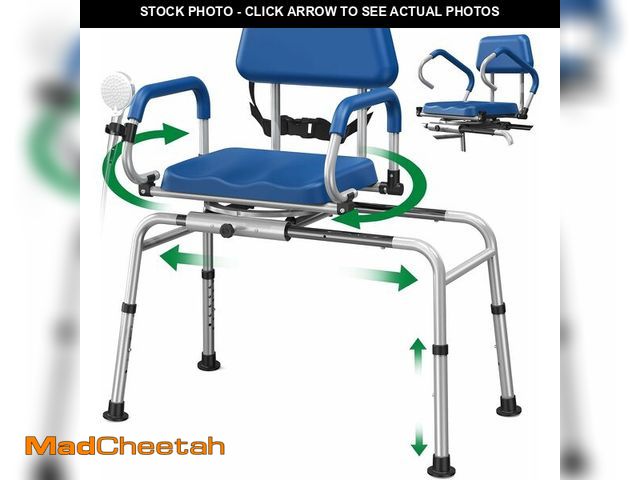 Lot 74-13213086 - Loyoda FSA/HSA Eligible Sliding Shower Chair Tub Transfer Bench for Bathtub with Swivel Seat, Padded...