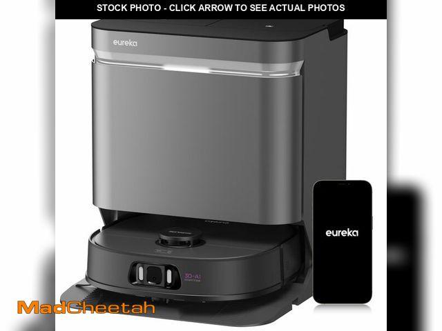 Lot 74-13101304 - Eureka J15 Ultra Self Emptying Robot Vacuum, 19,000 Pa Suction, Flex-Arm Design, 167Ã¢ââ° Water W...