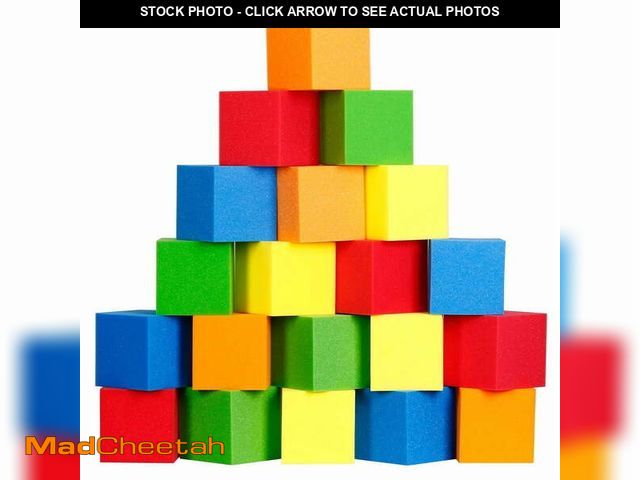 Lot 74-13583589 - VioraWhite Foam Pit Cubes Blocks 3.1 x 3.1 x 3.1 Inch Colorful Flame Retardant Educational Autistic ...