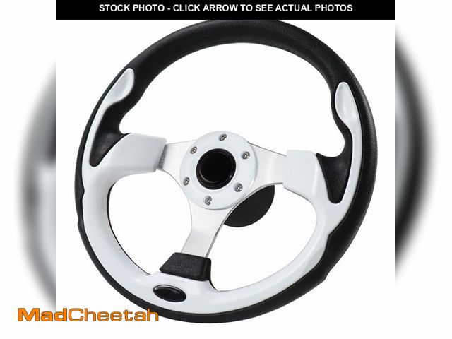 Lot 74-14152062 - QYMOPAY 12.5inch Boat Steering Wheel, 3/4 Inch Axle Marine Steering Wheel Adapter, Yachts, Pontoon B...