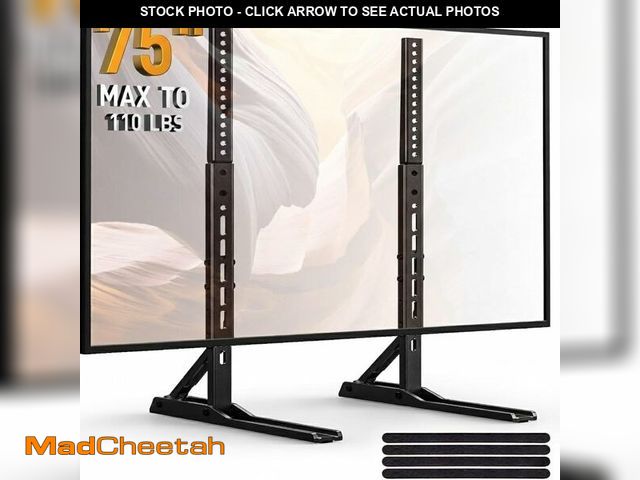 Lot 74-13475658 - PERLESMITH Universal TV Stand Mount for 20-75 Inch TVs, Height Adjustable Table Top TV Stand, Great ...