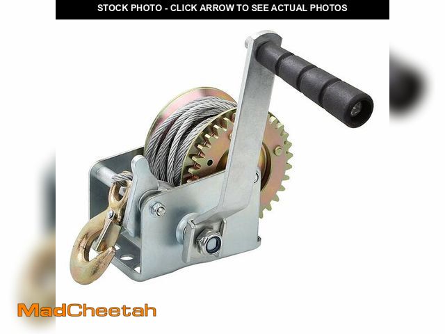 Lot 74-14205799 - Aconnet Crank Winch Boat Trailer Winch 800lbs Capacity Heavy Duty Hand Winches Crank Cable Gear Winc...