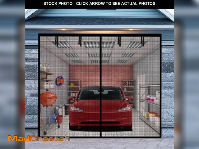 Lot 74-12114998 - Garage Door Screen for 1 Car Garage 10x8FT, Magnetic Screen Garage with Retractable Fiberglass Mesh ...