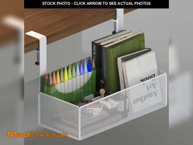 Lot 74-14051388 - orbixa Under Desk Storage Organizer Clamp-On,Mesh Metal 3-IN-1 Desk side storage - Use on desk,under...