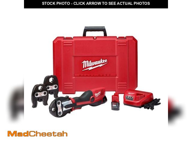 Lot 74-12792562 - Milwaukee M12 12-Volt Lithium-Ion Force Logic Cordless Press Tool Kit (3 Jaws Included) with Two 1.5...