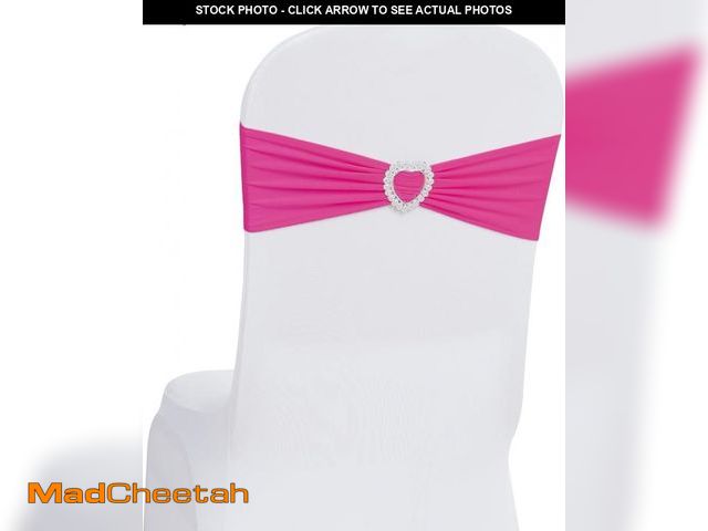 Lot 74-12327464 - Howhic Pack of 60 Spandex Chair Sashes Bows Stretch Chair Cover Band with Buckle Slider Universal El...