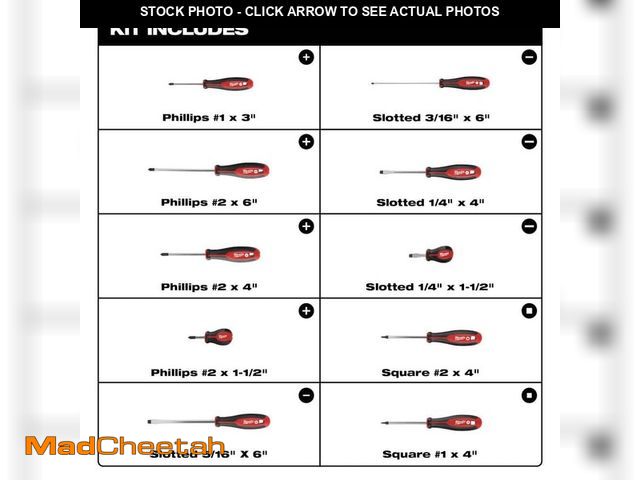 Lot 74-14605591 - Milwaukee Screwdriver Set with Fastback Folding Utility Knife with Blade Storage and Compact Folding...