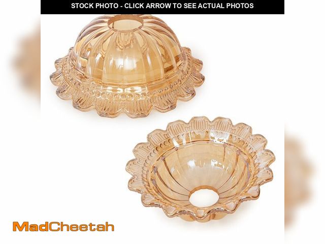 Lot 74-14333527 - EIDEARAY Tulip Lamp Shades Replacement, Amber Glass Sconce Shade Heavy and Thick for wall lamps, cha...