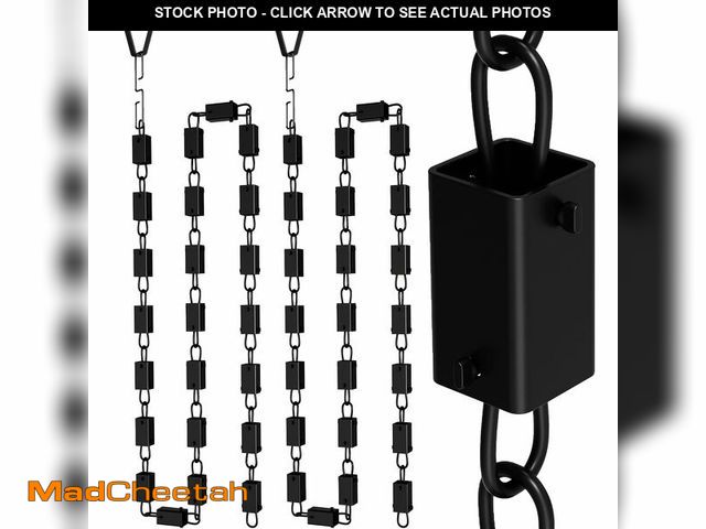 Lot 74-14208491 - Famiron 2Pcs Square Rain Chain, Black Rain Chains for Gutters 8.5 FT, Durable Black Powder-Coated Al...