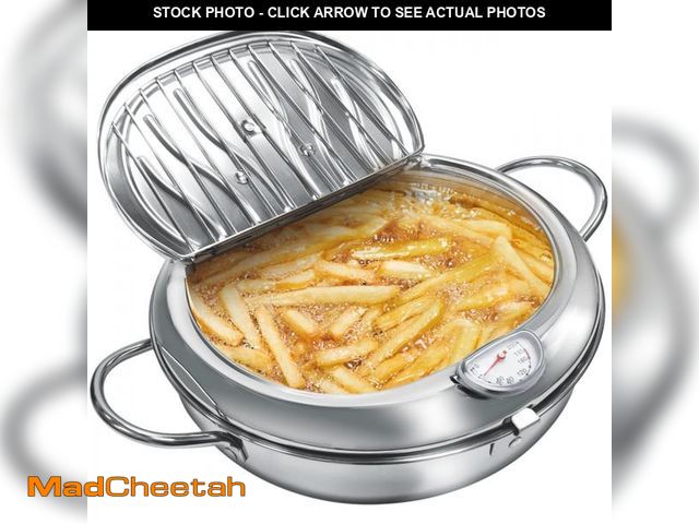 Lot 74-12305451 - Deep Fryer Pot, 4.4Qt /11 Inch Japanese Style Small Deep Fryer 304 Stainless Steel, with Temperature...