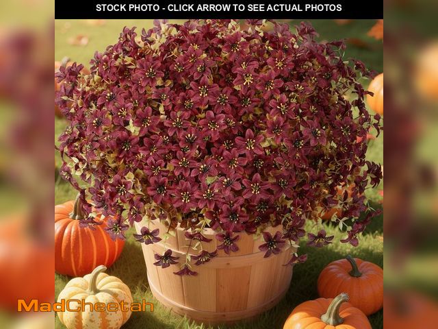 Lot 74-12607426 - SHareconn 20 Bundles Artificial Fall Mums Flowers for Outdoors Decoration, Fake Silk Daisy Realistic...