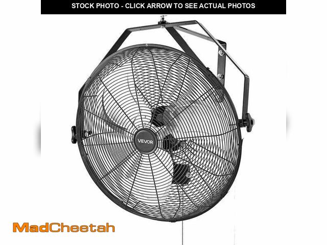 Lot 74-14114309 - VEVOR Industrial Wall Mount Fan, High Velocity 4650 CFM Indoor Fan with 3-Speeds, Black Garage Wall ...