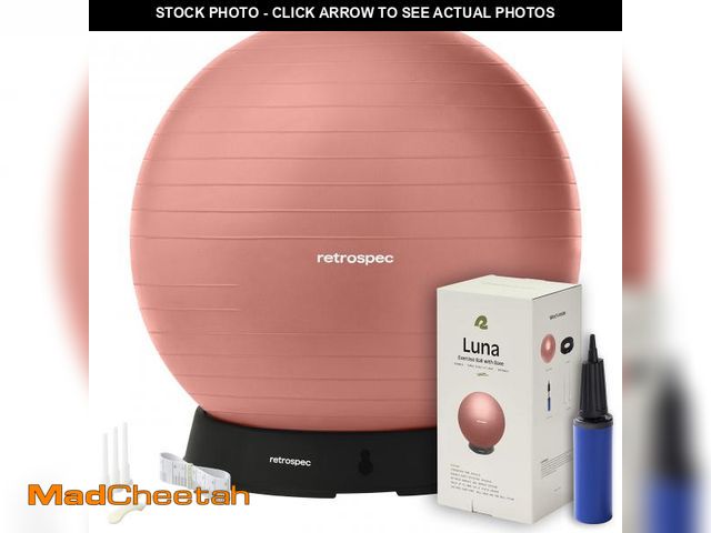 Lot 74-12441654 - Retrospec Luna Exercise Ball with Pump - Anti-Burst Fitness Equipment for Yoga, Core Training &amp; ...