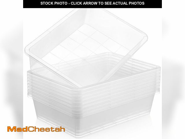 Lot 74-14298049 - Hoteam 10 Pcs Flat Storage Organizer Tray Bin Paper Tray for Classroom Plastic Stackable File Organi...