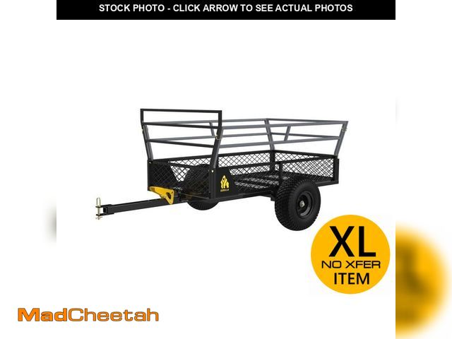 Lot 74-14193110 - GORILLA CARTS 1400-lb. Capacity (58 in. x 30 in.) Heavy-Duty Steel ATV Trailer, Removable Sides, Dum...