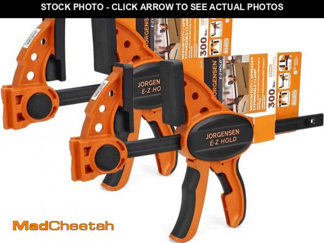 Lot 74-12327895 - Jorgensen 6" One Hand Clamp/Spreader, 300 Lbs Clamping Force, E-Z Hold Bar Clamps Set, Medium Duty, ...