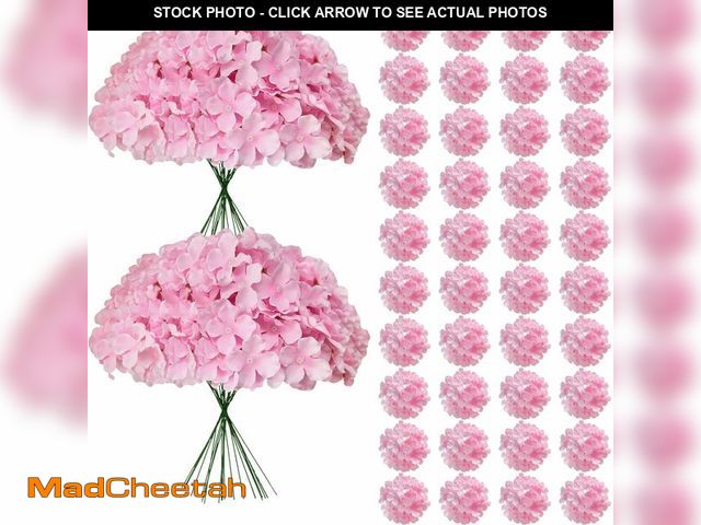 Lot 74-14207327 - Cherica 65Pcs Pink Hydrangea Artificial Flowers BulkÃ¯Â¼ÅRealistic Silk Fake Flowers with StemsÃ¯Â¼...