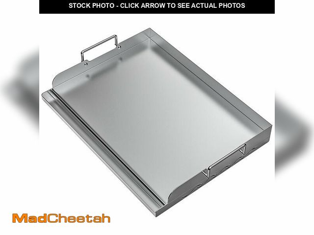 Lot 74-12607557 - Skyflame Universal Stainless Steel Griddle Flat Top Plate with Even Heating Bracing for BBQ Charcoal...