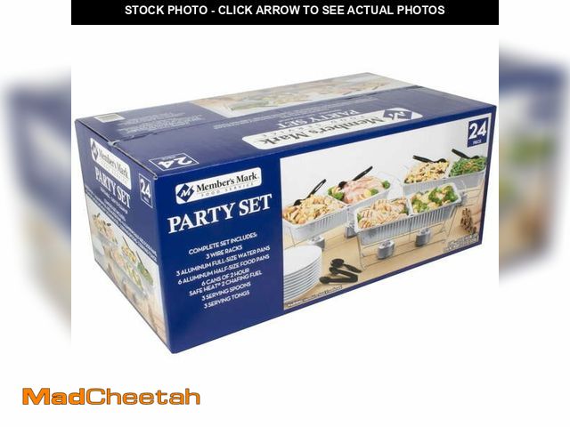 Lot 74-12688133 - Member's Mark Party Set with 2-hour Safe Heat Chafing Fuel, 24 ct. - UNUSED