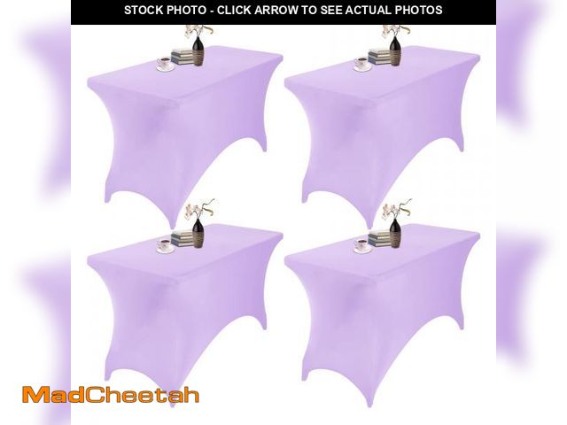 Lot 74-12305945 - eccwai 4Pack Spandex Waterproof Table Covers 4ftÃ¯Â¼ÅSpandex 4ft Waterproof Table Cover for Party,W...