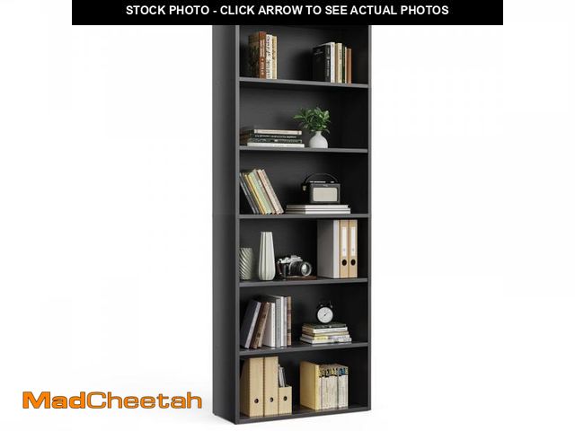 Lot 74-12144092 - (MISSING HARDWARE) UOCFYK 6 Open Shelf Bookcase, Large 63 Inch Tall Display Storage Shelves, Floor S...