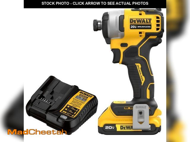 Lot 74-13662649 - DEWALT Atomic 20V Max Lithium-Ion Brushless Cordless Compact 1/4 in. Impact Driver Kit with 2.0Ah Ba...
