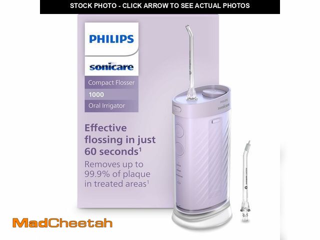 Lot 74-13628873 - Philips Sonicare Compact Flosser 1000, Portable Water Flosser with 3 Flossing Modes, IPX7 Waterproof...