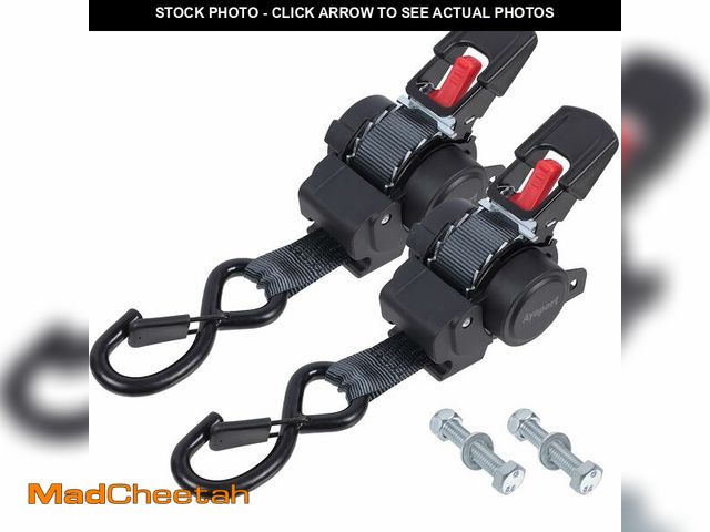 Lot 74-14206385 - Ayaport Retractable Ratchet Straps 1 inch x 6ft, 2PK Bolt-on Tie Down Straps to Trailer - 1500lbs Br...