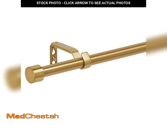 Lot 74-12872694 - StyleWell 36 in. - 66 in. Telescoping 3/4 in Single Curtain Rod Kit in Gold with Cap Finial - UNUSED