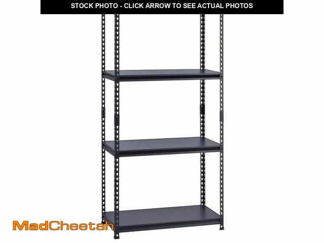 Lot 74-14356085 - HDX 4-Tier Steel Garage Storage Shelving Unit in Black (36 in. W x 72 in. H x 18 in. D) - UNUSED