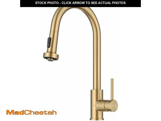 Lot 74-13733828 - KRAUS Bolden 2-Function Single Handle Pull Down Kitchen Faucet in Spot-Free Brushed Brass, KPF-1616B...