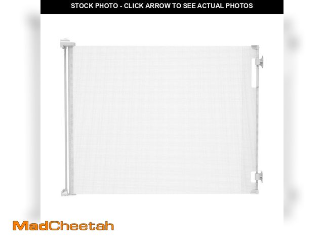 Lot 74-14361492 - Perma Child Safety 41 in. Tall x 71 in. W Retractable Baby Gate White - UNUSED