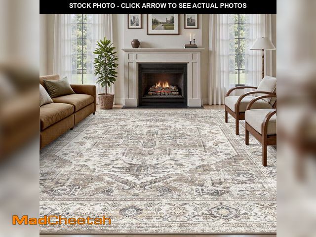 Lot 74-13817553 - SIXHOME 8'x10' Area Rugs for Living Room Washable Rug Vintage Medallion Living Room Rug Distressed S...