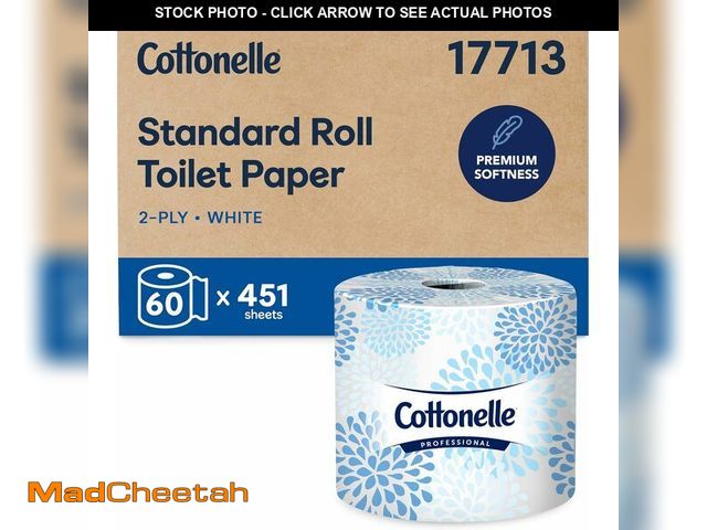 Lot 74-14304723 - Cottonelle Professional Standard Roll Bulk Toilet Paper (17713), 2-Ply, White (60 Rolls of 451 Sheet...