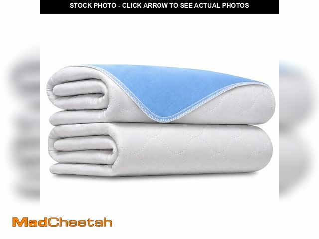 Lot 74-14273483 - Ultra Soft Quilted Washable and Reusable Incontinence Bed Underpads, 34"X36" (2 Pack), Waterproof Sh...