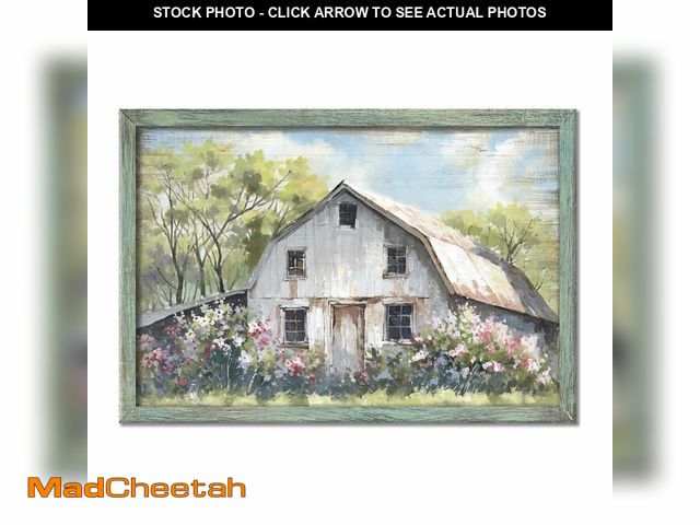 Lot 74-14214992 - Wall Art Painting - Farmhouse Barn Scene with Rustic Decor for Bathroom, Countryside Canvas Print 11...