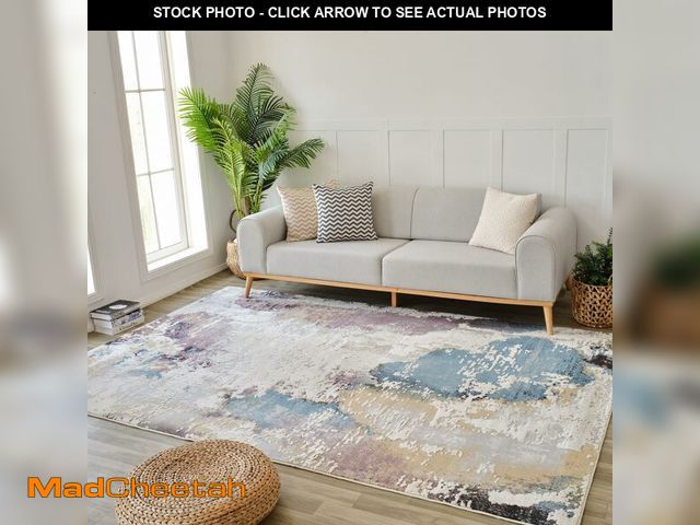 Lot 74-12898183 - RUG BRANCH Nomad 5'x8' (Exact Size: 5'3" x 7'7") Abstract Indoor Area Rug, Beige Blue, Modern - Livi...