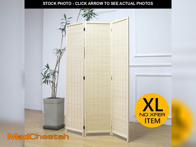 Lot 74-12694461 - Furnnylane 3 Panel Room Divider and Folding Panel Screen,Bamboo Panel Divider Screen for Room Separa...