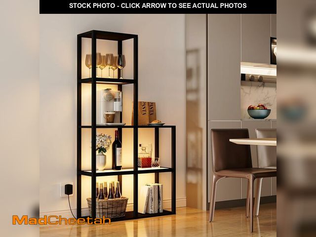 Lot 74-12766693 - VILICK Display Shelf with LED Light Standing Floor Lamp with Glass Storage Shelves for Collectibles,...