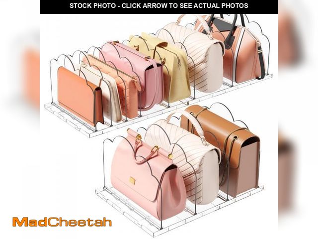 Lot 74-12438648 - Lifewit 3 Pack Plastic Purse Organizer for Closet, Adjustable Shelf Dividers for Closet Organization...