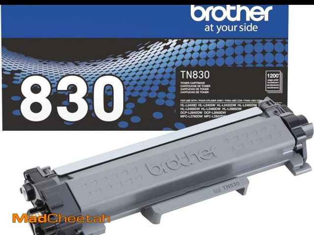 Lot 74-12324509 - Brother Genuine TN830 Black Standard Yield Printer Toner Cartridge - Print up to 1,200 Pages(1) - UN...