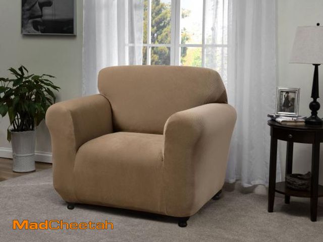 Lot 74-12415624 - Kathy Ireland Home Day Break Box Cushion Armchair Slipcover Polyester in Brown | 41 H X 32 W X 0 D i...