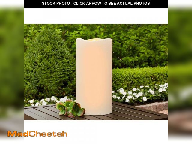 Lot 74-12531265 - Hampton Bay 6 in. x 12 in. Battery Operated Outdoor Patio Resin LED Candle - UNUSED