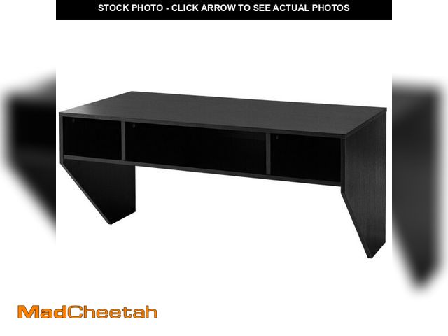 Lot 74-12784831 - Wall Mounted Floating Computer Table Desk with Storage Shelve Black - UNUSED