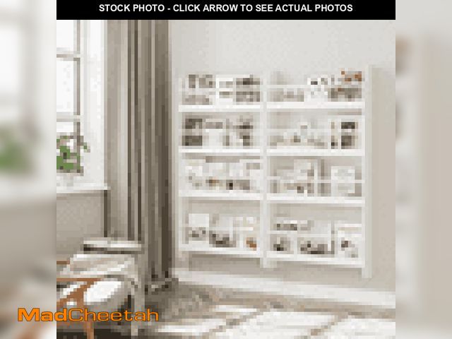 Lot 74-12481642 - Homfa 4-Tier Wall Bookshelf Set Of 2 44.5 H Wall-Mounted Kids Bookshelf Book Storage Rack For Kids R...