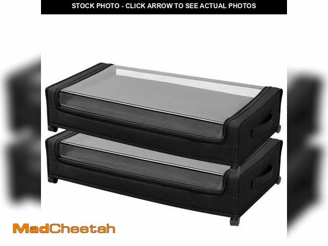Lot 74-14182693 - VEVOR Under Bed Storage with Wheels, 30.3 x 18.5 x 6.8 in. Underbed Containers w/ Clear Lid, Underbe...