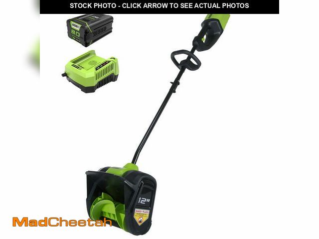 Lot 74-13115554 - Greenworks 80V 12" Cordless Brushless Snow Shovel with 2.0 Ah Battery 2600602 - UNUSED