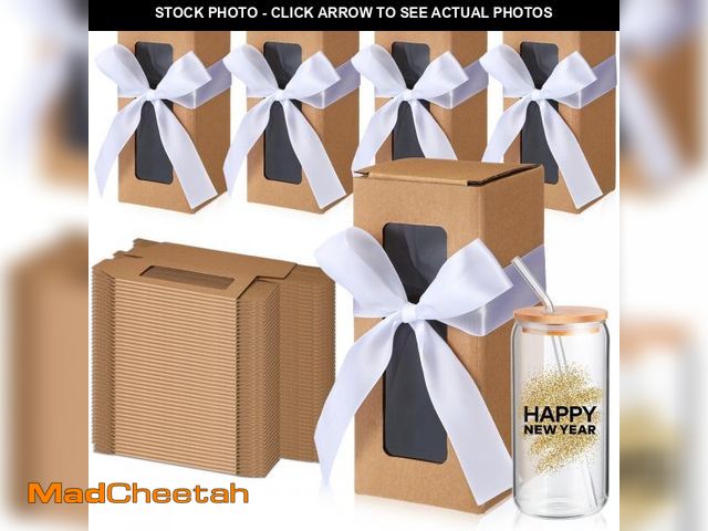 Lot 74-12049279 - Fulmoon 36 Sets Gift Boxes with Ribbon, Thank You Tumbler Sublimation Glass Exhibition Boxes, Gift B...