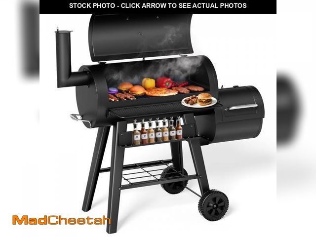 Lot 74-12491293 - (DENTED ) KingChii 547 SQ.IN. Charcoal Grills with Charcoal Wood Offset Smokers for Outdoor Patio BB...