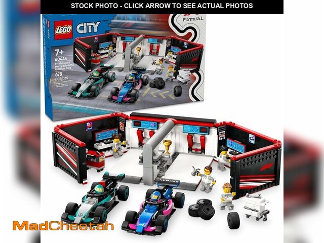 Lot 74-12836674 - LEGO City F1 Garage &amp; Mercedes-AMG &amp; Alpine Cars Toy - Model Race Car Building Toy and Porta...